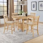 LAVON 5-PIECE OVAL COUNTER HEIGHT DINING SET LIGHT OAK