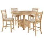 LAVON 5-PIECE OVAL COUNTER HEIGHT DINING SET LIGHT OAK - Image 2