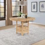 LAVON OVAL 60-INCH COUNTER HEIGHT EXTENSION DINING TABLE LIGHT OAK - Image 2