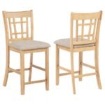 LAVON WOOD COUNTER HEIGHT DINING CHAIR GREY AND LIGHT OAK (SET OF 2)