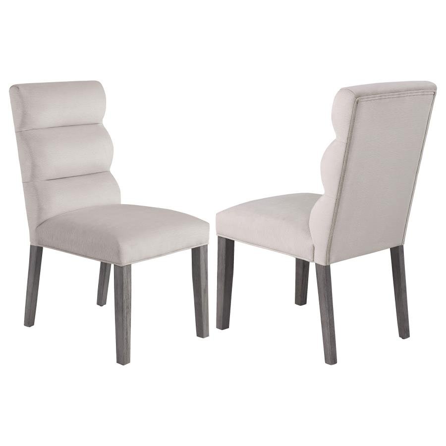 106683_001x900.jpg CARLA VELVET UPHOLSTERED DINING SIDE CHAIR STONE (SET OF 2) - Image 1
