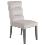 CARLA VELVET UPHOLSTERED DINING SIDE CHAIR STONE (SET OF 2) - Image 3