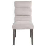 CARLA VELVET UPHOLSTERED DINING SIDE CHAIR STONE (SET OF 2) - Image 4