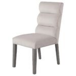 CARLA VELVET UPHOLSTERED DINING SIDE CHAIR STONE (SET OF 2) - Image 5