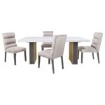 CARLA VELVET UPHOLSTERED DINING SIDE CHAIR STONE (SET OF 2) - Image 13