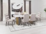 CARLA VELVET UPHOLSTERED DINING SIDE CHAIR STONE (SET OF 2) - Image 18