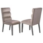 CARLA VELVET UPHOLSTERED DINING SIDE CHAIR ASH (SET OF 2)