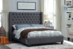 Ashton Linen Textured Fabric Upholstered Bed - Image 2