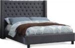 Ashton Linen Textured Fabric Upholstered Bed