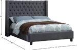 Ashton Linen Textured Fabric Upholstered Bed - Image 3