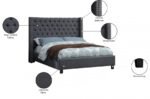 Ashton Linen Textured Fabric Upholstered Bed - Image 4