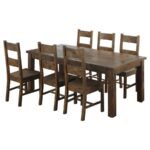 COLEMAN 7-PIECE RECTANGULAR DINING SET RUSTIC GOLDEN BROWN - Image 2