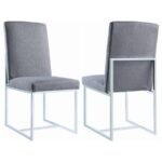 MACKINNON UPHOLSTERED DINING SIDE CHAIR GREY (SET OF 2)