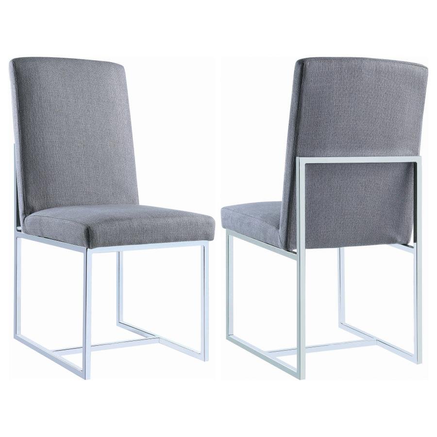 107143_001x900.jpg MACKINNON UPHOLSTERED DINING SIDE CHAIR GREY (SET OF 2) - Image 1
