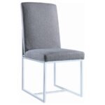 MACKINNON UPHOLSTERED DINING SIDE CHAIR GREY (SET OF 2) - Image 3
