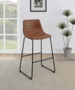 ZUNI FAUX LEATHER UPHOLSTERED BAR CHAIR SADDLE (SET OF 2) - Image 2