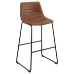 ZUNI FAUX LEATHER UPHOLSTERED BAR CHAIR SADDLE (SET OF 2) - Image 3