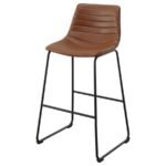 ZUNI FAUX LEATHER UPHOLSTERED BAR CHAIR SADDLE (SET OF 2) - Image 5