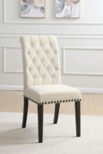 ALANA FABRIC UPHOLSTERED DINING SIDE CHAIR BEIGE (SET OF 2) - Image 2