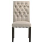 ALANA FABRIC UPHOLSTERED DINING SIDE CHAIR BEIGE (SET OF 2) - Image 4