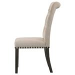 ALANA FABRIC UPHOLSTERED DINING SIDE CHAIR BEIGE (SET OF 2) - Image 6