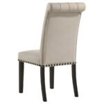 ALANA FABRIC UPHOLSTERED DINING SIDE CHAIR BEIGE (SET OF 2) - Image 7