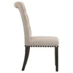 ALANA FABRIC UPHOLSTERED DINING SIDE CHAIR BEIGE (SET OF 2) - Image 9