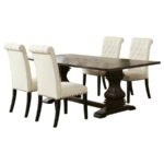 PARKINS 5-PIECE RECTANGULAR DINING TABLE SET RUSTIC ESPRESSO - Image 2
