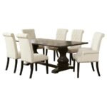 PARKINS 7-PIECE RECTANGULAR DINING TABLE SET RUSTIC ESPRESSO - Image 2