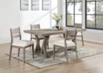 CORNELIA 5-PIECE RECTANGULAR DINING TABLE SET COASTAL GREY