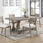 CORNELIA 5-PIECE RECTANGULAR DINING TABLE SET COASTAL GREY