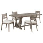 CORNELIA 5-PIECE RECTANGULAR DINING TABLE SET COASTAL GREY - Image 2