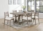 CORNELIA 7-PIECE RECTANGULAR DINING TABLE SET COASTAL GREY