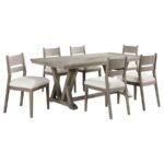 CORNELIA 7-PIECE RECTANGULAR DINING TABLE SET COASTAL GREY - Image 2