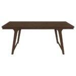 REYNOLDS RECTANGULAR 79-INCH WOOD DINING TABLE BROWN OAK - Image 3