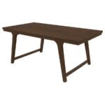 REYNOLDS RECTANGULAR 79-INCH WOOD DINING TABLE BROWN OAK - Image 4