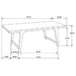 REYNOLDS RECTANGULAR 79-INCH WOOD DINING TABLE BROWN OAK - Image 9