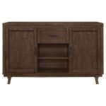REYNOLDS 2-DOOR SIDEBOARD BUFFET STORAGE CABINET BROWN OAK - Image 3