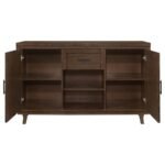 REYNOLDS 2-DOOR SIDEBOARD BUFFET STORAGE CABINET BROWN OAK - Image 4
