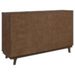 REYNOLDS 2-DOOR SIDEBOARD BUFFET STORAGE CABINET BROWN OAK - Image 7