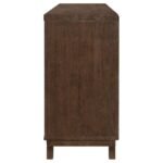 REYNOLDS 2-DOOR SIDEBOARD BUFFET STORAGE CABINET BROWN OAK - Image 10