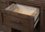 REYNOLDS 2-DOOR SIDEBOARD BUFFET STORAGE CABINET BROWN OAK - Image 11