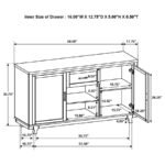 REYNOLDS 2-DOOR SIDEBOARD BUFFET STORAGE CABINET BROWN OAK - Image 15