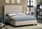 Ashton Linen Textured Fabric Upholstered Bed - Image 2
