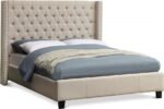 Ashton Linen Textured Fabric Upholstered Bed