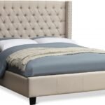 Ashton Linen Textured Fabric Upholstered Bed