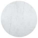 AMBROSE ROUND 50-INCH MARBLE TOP DINING TABLE BRUSHED GOLD - Image 3