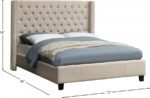 Ashton Linen Textured Fabric Upholstered Bed - Image 3