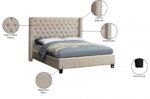 Ashton Linen Textured Fabric Upholstered Bed - Image 4
