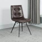 AIKEN UPHOLSTERED DINING SIDE CHAIR BROWN (SET OF 4) - Image 2